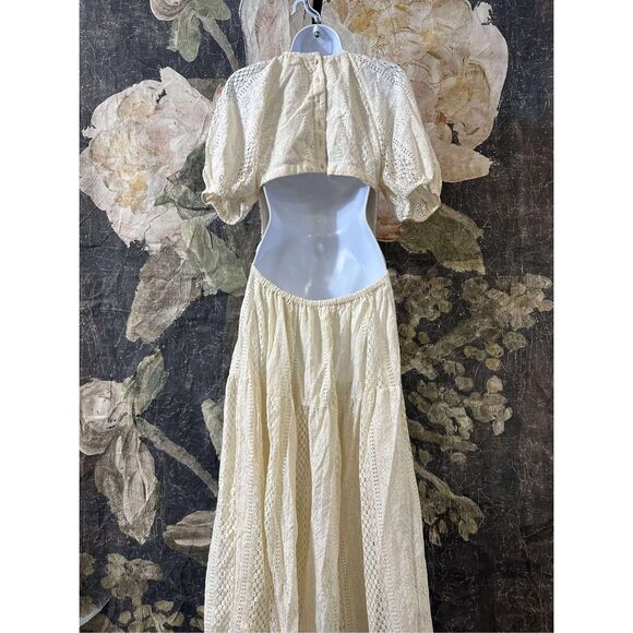 New Anthropologie Verb By Pallavi singhee Agneza Lace Maxi Dress sz 4 - Picture 5 of 9